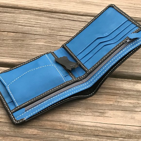 Father day Wallet Blue/Black Men Card Holder Bifol - Picture 8 of 11
